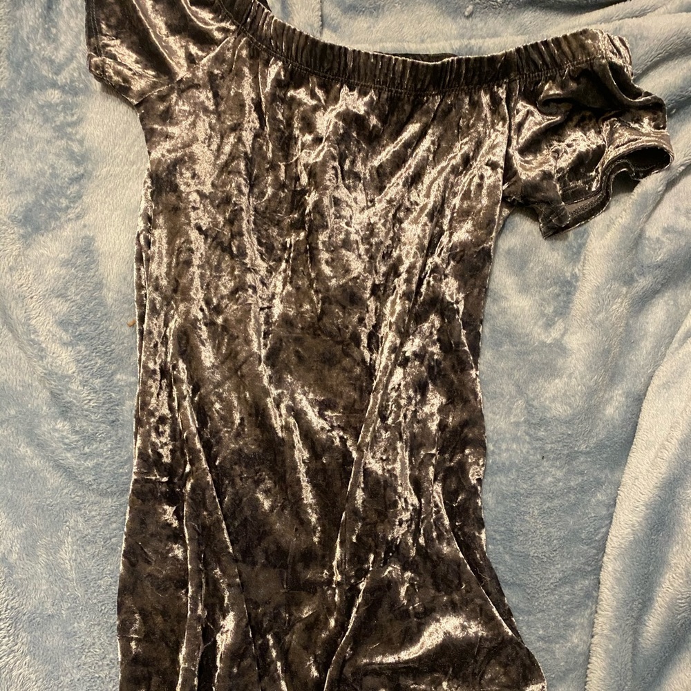 Velvet soft dark grey dress